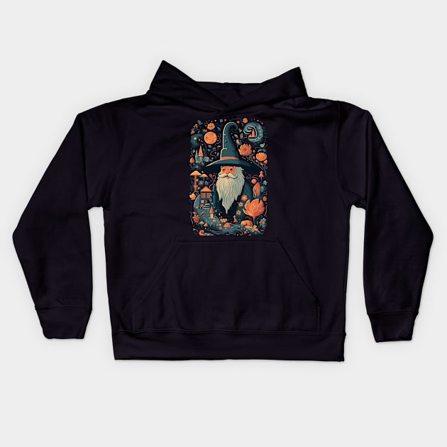 Whimsical Wizard - Cartoon Style - Fantasy Kids Hoodie by Fenay-Designs